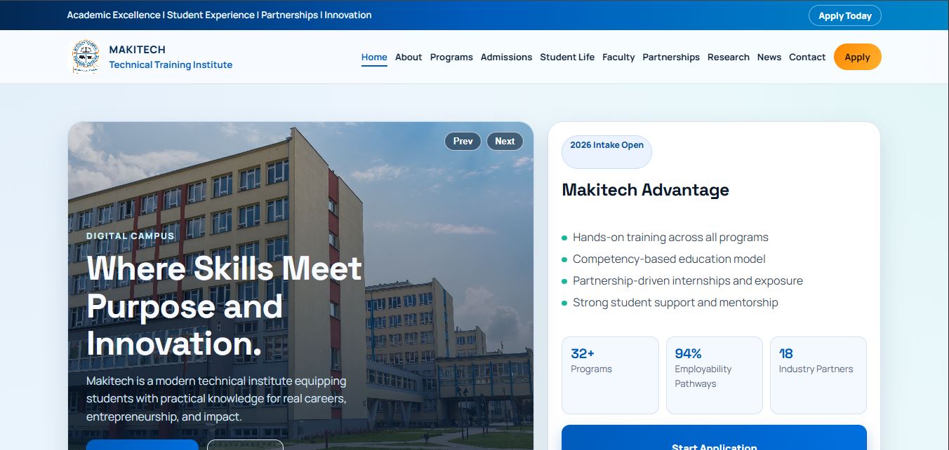 Makitech Technical Institute website