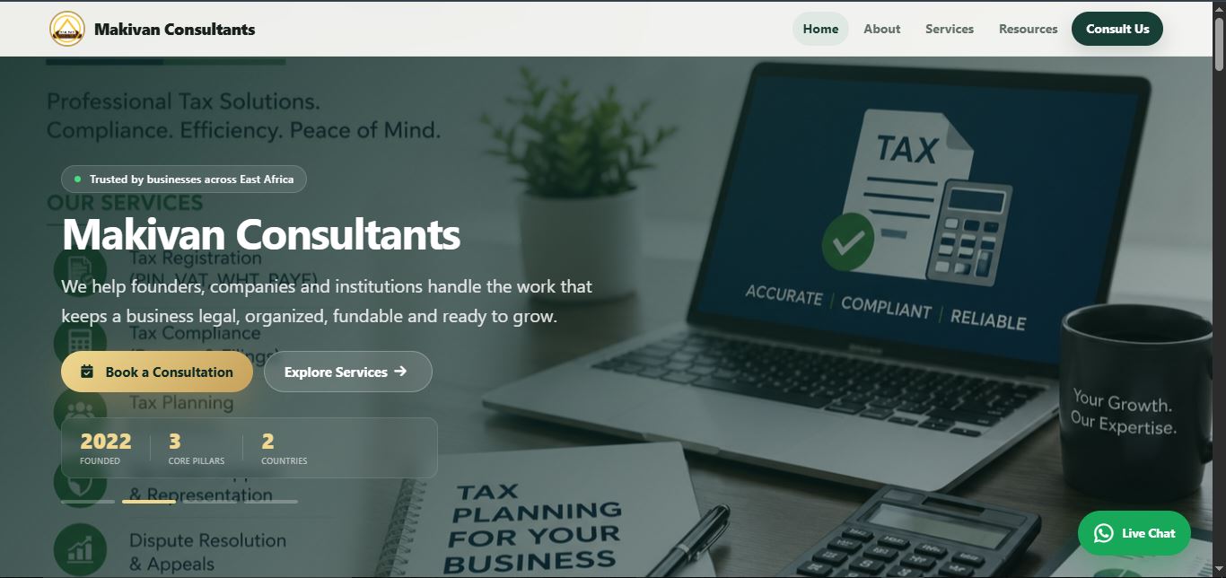 Makivan Consultants website